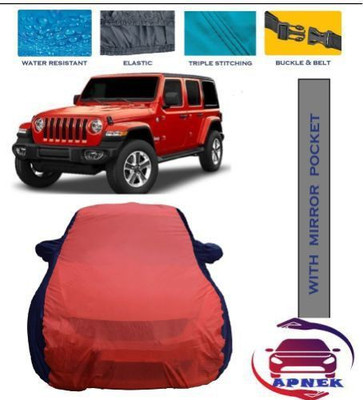 APNEK Car Cover For Jeep Wrangler (With Mirror Pockets)(Red, Blue)
