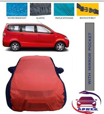APNEK Car Cover For Chevrolet Enjoy (With Mirror Pockets)(Red, Blue)