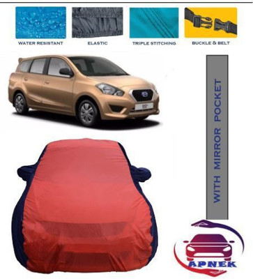 APNEK Car Cover For Nissan Go+ (With Mirror Pockets)(Red, Blue)