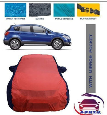APNEK Car Cover For Maruti Suzuki S-Cross (With Mirror Pockets)(Red, Blue)