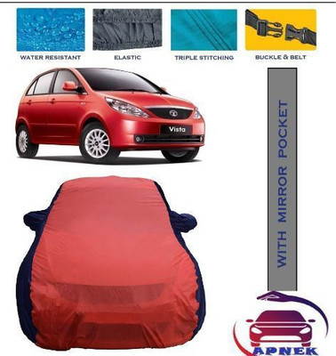 APNEK Car Cover For Tata Vista Tech (With Mirror Pockets)(Red, Blue)