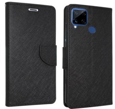 Krumholz Flip Cover for Realme C15 Qualcomm Edition, Realme C15(Black, Dual Protection, Pack of: 1)