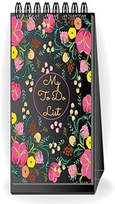 Nourish Desktop Standing To Do List Regular Planner/Organizer Ruled 50 Pages(BLACK FLORAL)