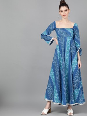 Aks Women Maxi Blue Dress