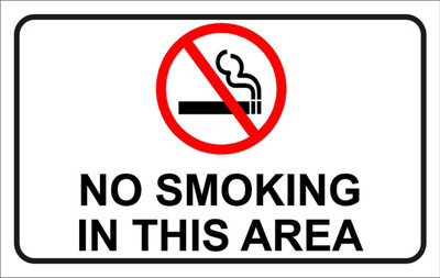 Clear Design No Smoking in This Area Emergency Sign