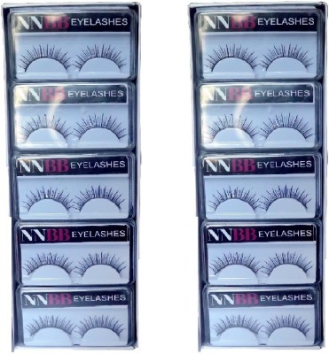 nnbb 10 Pair Thick Crisscross Long False Eyelashes Fake Eye Lashes Voluminous Makeup Eyelashes (Pack of 10)(Pack of 2)