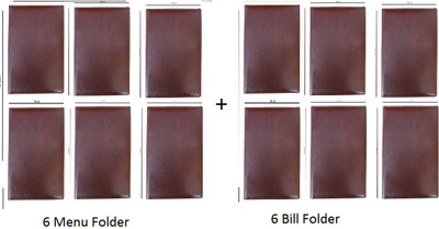 positive vibes Premium Class of Rexine Adjustable menu holder with Bill Holder(Set Of 12, Brown)