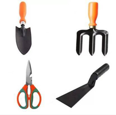 fitweight 4-gardening-tools-combo-of-scissor-trowel-small-fork-and-khurpa Garden Tool Kit(4 Tools)