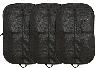 Heart Home Designer 3 Pcs Non-Woven Foldable Men's Coat Blazer Cover (Black)- CTHH10393 CTHH010393(Black)