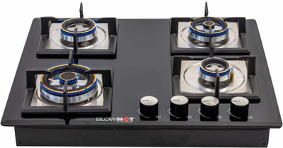 BlowHot Prince Gas Hob 4 Burner Auto Ignition - 8mm Glasstop, 1X125...