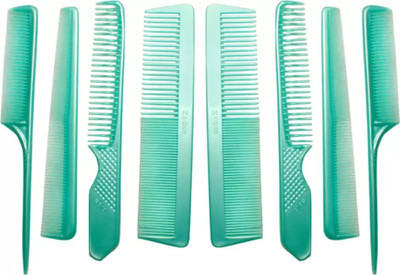 CRAZYGOL  Set of 8 Professional Hair Cutting & Styling Comb Kit (Blue)