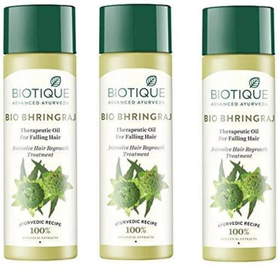 BIOTIQUE Bio Bhringraj Growth hair 120 ML pk of 3 Hair Oil(100 ml)