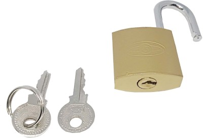 Unikkus Small safety Pressing lock for luggage, Bag, Travelling, Padlock(Gold)