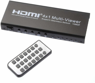 Tobo Digital HDMI 4x1 Quad Multi-Viewer Seamless Switcher with 5 Different Display Media Streaming Device(Black)