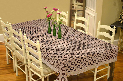 MONKDECOR Printed 4 Seater Table Cover(Brown, Plastic)