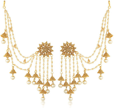 Sukkhi Sukkhi Ethnic Gold Plated Bahubali Inspired Long Chain Jhumki Earrings For Women Alloy Drops & Danglers