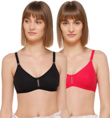 Salsa M1020 Women T-Shirt Non Padded Bra(Black, Pink)