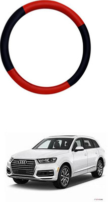 APICAL Steering Cover For Audi Q7(Black, Red, Leatherite)