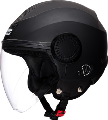 STUDDS URBAN OPEN FACE - M Motorsports Helmet(Black Black Strip)