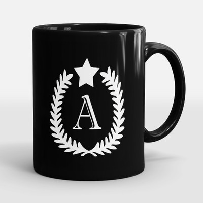 Sublikraft Alphabet A With star Printed Ceramic Coffee Mug(330 ml)