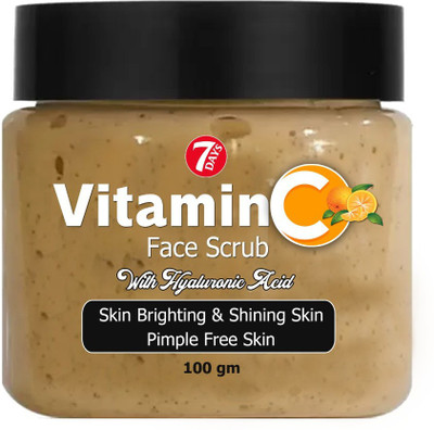 7 Days Vitamin C Face Scrub Tan Removal Repair Damage Caused By Sun Acne And Pimples Free Skin Anti ageing  Scrub (100 g)