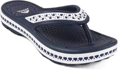 Adda Women Flip Flops(Blue, White , 4)