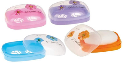 CRAZYGOL Plastic Soap Case, Multicolour -Set of 4(Multicolor)