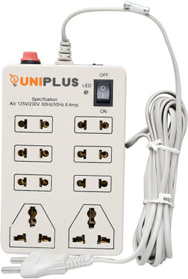 Uniplus 8+1 surge protector(2 Meter Cord length) 8  Socket Extension Boards(White, 3 m)