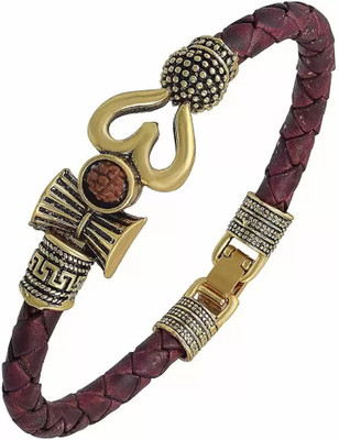 Ruhi Collection Brass, Leather Bracelet