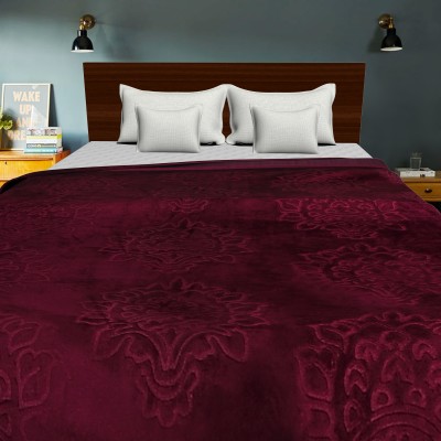 Nayan Enterprises Printed Double Mink Blanket for  Heavy Winter(Microfiber, Dark Purple)