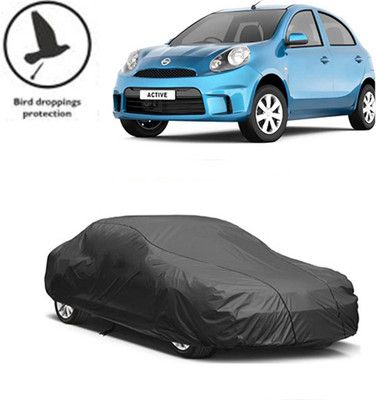 RPSENTTERPR Car Cover For Nissan Micra Active (Without Mirror Pockets)(Black, For 2020 Models)