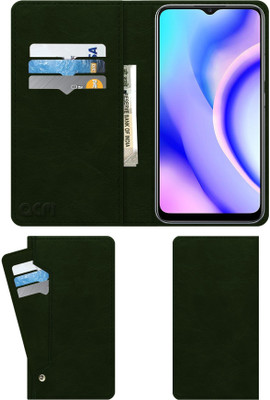 ACM Flip Cover for Realme C15 Qualcomm Edition(Green, Dual Protection, Pack of: 1)