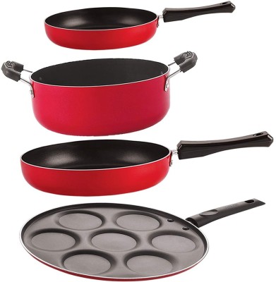 NIRLON FP10_FP13_UP7_CS24 Non-Stick Coated Cookware Set(PTFE (Non-stick), Aluminium, 4 - Piece)