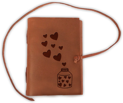 DI-KRAFT Handmade Classic Design Leather A5 Diary Unruled 200 Pages(Brown)
