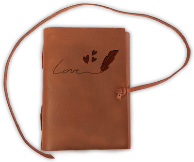 DI-KRAFT Handmade Classic Design Leather A5 Diary Unruled 200 Pages(Brown)