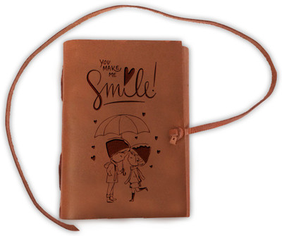 DI-KRAFT Handmade Classic Design Leather A5 Diary Unruled 200 Pages(Brown)
