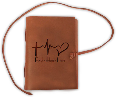 DI-KRAFT Handmade Classic Design Leather A5 Diary Unruled 200 Pages(Brown)
