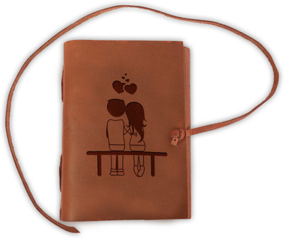 DI-KRAFT Handmade Classic Design Leather A5 Diary Unruled 200 Pages(Brown)