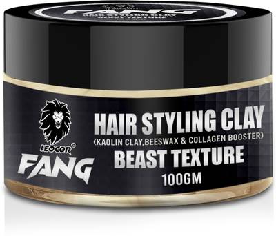leocor Fang Hair Styling Clay Hair Wax | Strong hold &amp; Texture | Natural &amp; Safe | 100gm Hair Clay  (100 g)
