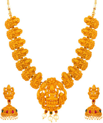 AADITA Alloy Gold-plated Green, Red, White Jewellery Set(Pack of 1)