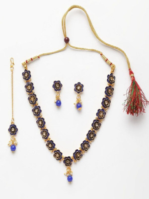 Bhana Jewells Alloy Gold-plated Blue Jewellery Set(Pack of 1)