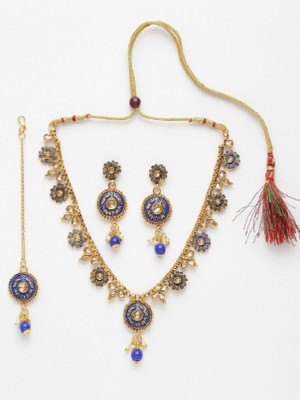 Bhana Jewells Alloy Gold-plated Blue, Silver Jewellery Set(Pack of 1)