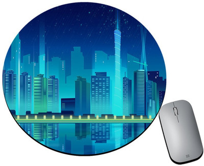 BLISSart Mousepad For Laptops Computer Gaming Mouse Pad HD Printed-USA Manhattan Non Slip Base Mousepad(Blue)