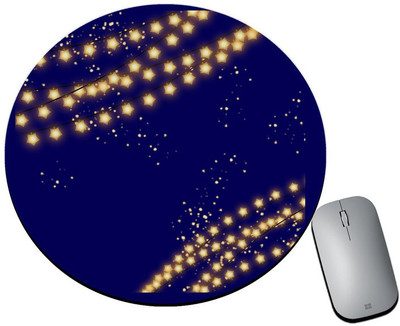 BLISSart Mousepad For Laptops Computer Gaming Mouse Pad HD Printed-Diwali Lighting Mousepad(Round)