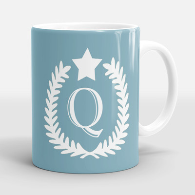 Sublikraft Letter Q With Star Printed Ceramic Coffee Mug(330 ml)