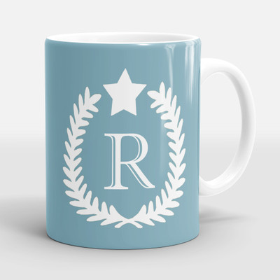 Sublikraft Letter R With Star Printed Ceramic Coffee Mug(330 ml)