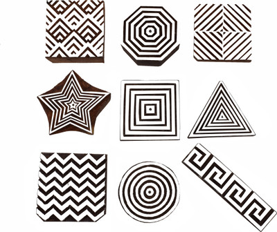 Hashcart HC-BOOTI-SET-1038(9) Printing Blocks(Pack of 9)