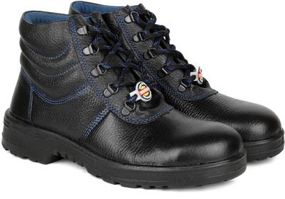 Liberty Warrior 98-02-SSBA Safest High Ankle Safety Shoes for Men Industrial Use, Light Weight, Steel Toe Genuine Leather Safety Shoe  (Black, S1)