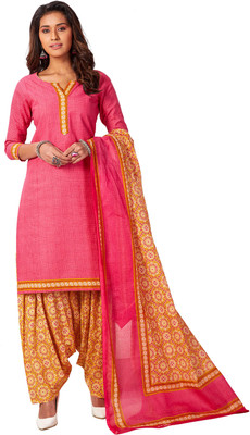 Jevi Prints Self Design, Printed Kurta, Patiala & Dupatta Set