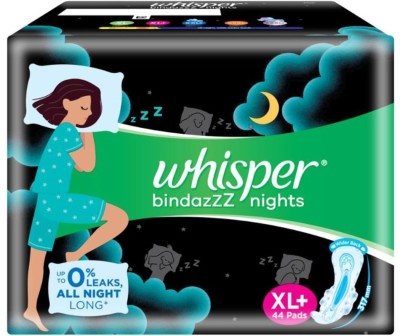 Whisper Ultra Night Sanitary pads XL Plus - 44 pads Sanitary Pad  (Pack of 44)